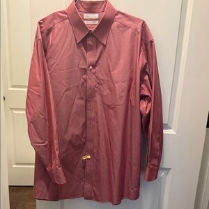 Roundtree & Yorke Red Dress Shirt Size 17.5 Sleeve Length 35